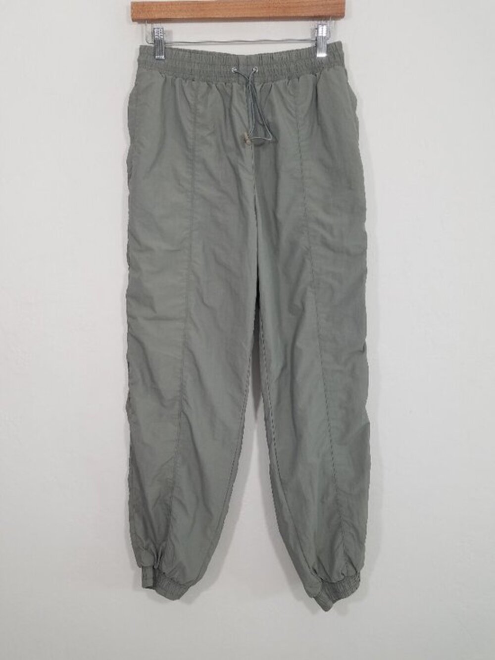 Anthropologie Wilo The Label Nylon High Rise Jogger Pants Sage Green Parachute M